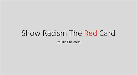 Show Racism The Red Card On Behance