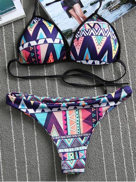 21 OFF 2021 Geometric Print Teeny Bikini In COLORMIX ZAFUL