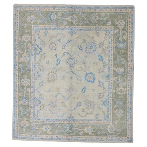 Multicolor Handwoven Wool Floral Pattern Turkish Oushak Rug 6 10 X 10