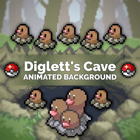 Digletts Cave Frlg Pixel Art Animated Background Andor Overlay For Youtube Twitch Streaming