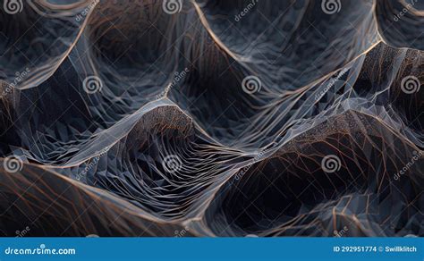 Scientific Abstraction With Futuristic Textured Tissue Waves Tech Background With Close Up Wave