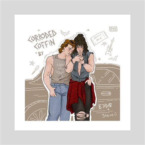 Steddie Band Au An Art Print By Rogue Alien Stranger Things Art Stranger Things Steve