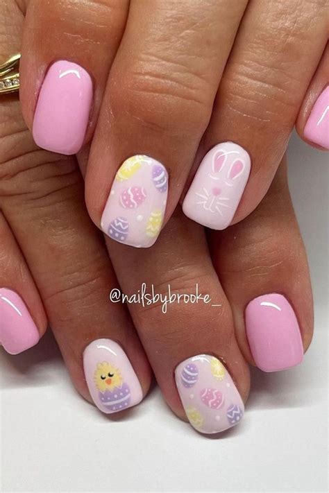 45 Super Cute Easter Nails Bunnies Chicks And Eggs Galore In 2024 Easter Nails Easter Nail