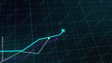 Growing Line Chart Graph Business Development Competition Concept