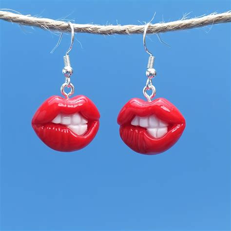 Funny Sexy Lip Design Dangle Earrings Elegant Party Style Temu United