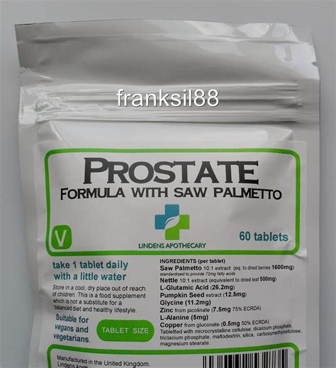 New Prostate Formula With Saw Palmetto 60 Tablets Fast Worldwide Delivery Ebay