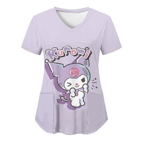 Hello Kitty Kuromi Sanrio Woman Clothing 3d Print T Shirt Pocket