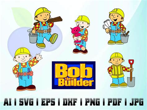 Bob The Builder Svg Cricut Ready Outline Vectors Bundle Etsy Uk