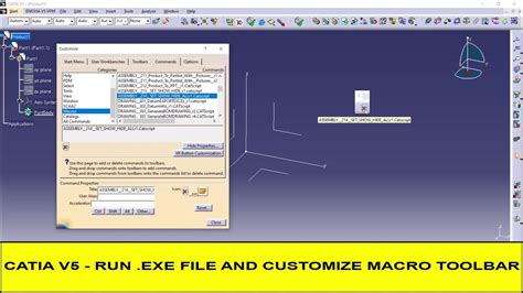 Catia V5 Tutorial Run Exe Files And Customize Toolbars With Macros Youtube