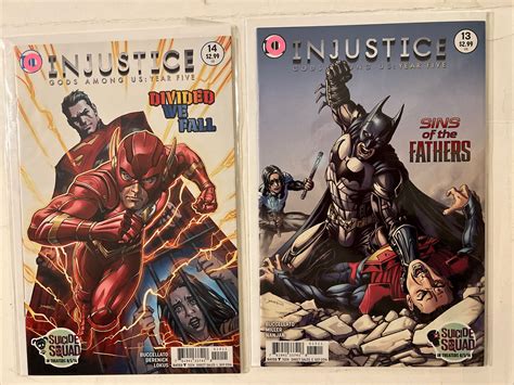 Lot Of 2 Injustice God Among Us Year Five Dc Comics 2016 13 14 Bag Boarded Comic Books