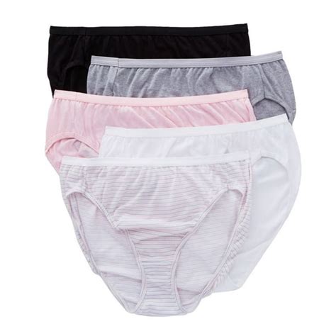 Hanes Hanes Ultimate Women S Comfort Cotton Hi Cut Underwear 5 Pack