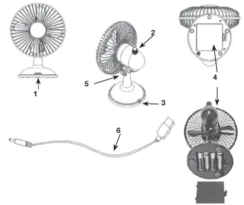 Comfort Zone CZ5USB Series Dual Powered Oscillating Desk Fan User Manual