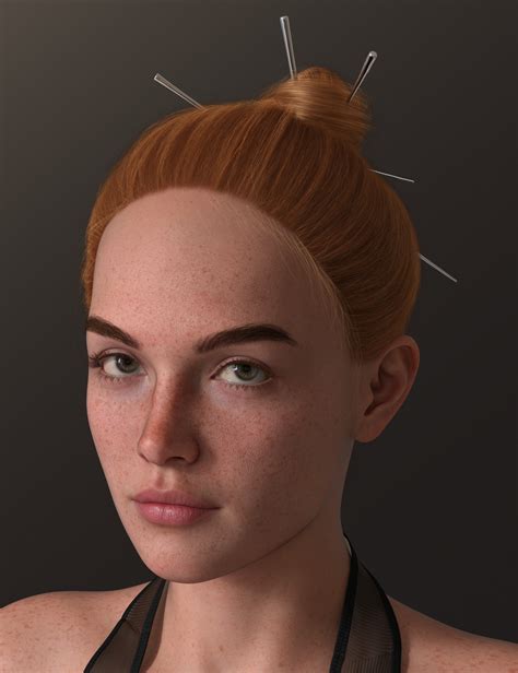 AK Graceful Buns Hair For Genesis 9 Daz 3D