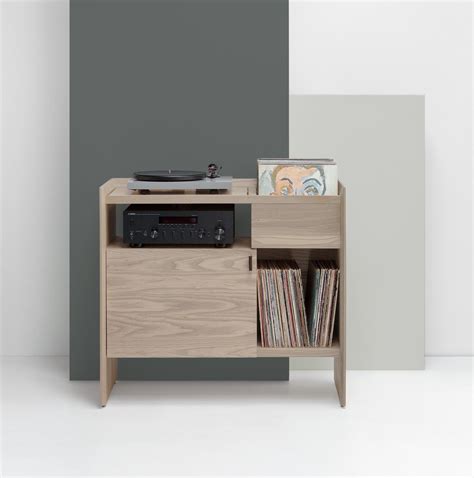 Unison Vinyl Record Storage Stand In Natural Walnut For Sale At