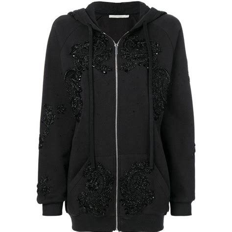 Amen Sequined Oversized Zip Up Hoodie 1326 Liked On Polyvore