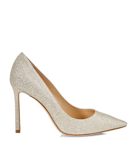 Jimmy Choo Leather Romy Glitter Pumps In Metallic Lyst