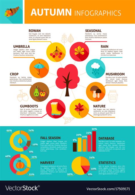 Autumn season infographics Royalty Free Vector Image