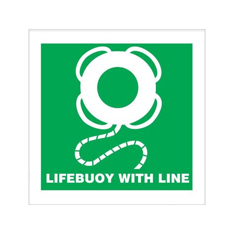 Lifebuoy With Line 150x150mm Material Symbol Photoluminescent Self