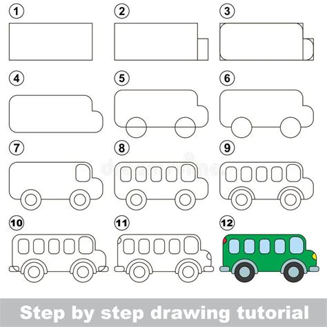 Drawing Tutorial. Game for Bus. Stock Vector - Illustration of ...