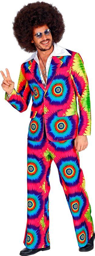 Widmann Hippie Kostuum Psychedelisch Tie Dye Jaren Man