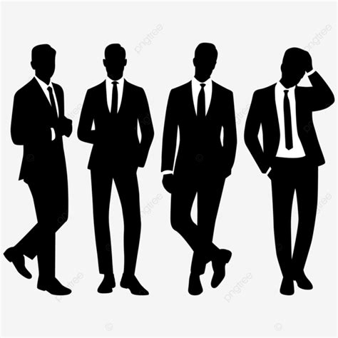 Wear A Suit Vector Design Images, People Silhouette Wearing Suit ...