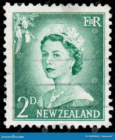 Stamp Printed In New Zealand Shows Portrait Of Queen Elizabeth Ii