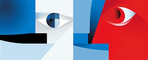 Premium AI Image | a blue and red geometric shapes