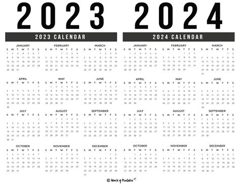 2023 Calendar 2024 Printable PDF | Calendar 2024 | Printable Calendar 2024