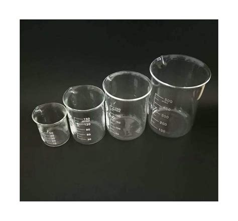 Buy 4pcs Set 50 150 250 500ml Glass Beaker For Laboratory Tests Measuring Cup Volumetric