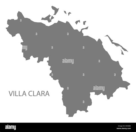 Villa Clara Cuba Map grey Stock Photo - Alamy