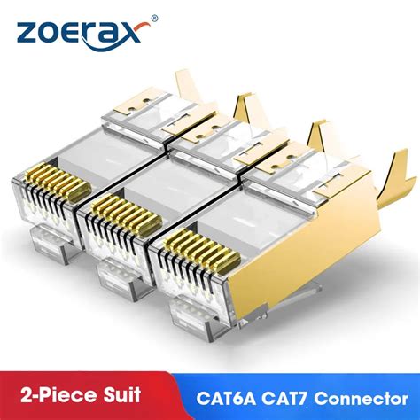 Zoerax Pcs Cat A Cat Shielded Connector Non Pass Through Rj