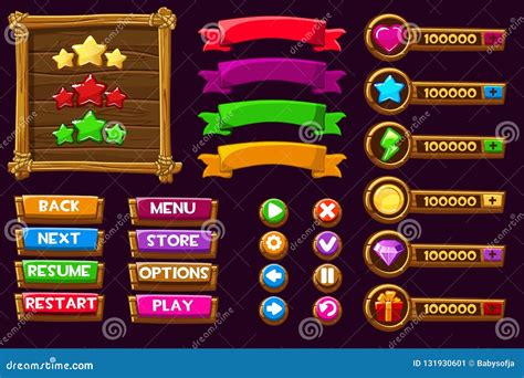 Vector Game Ui Kit Complete Menu Of Graphical User Interface Gui To