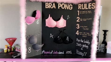 Bra Pong Board Rules To Play 2 Players Per Team Per Round 3 Shots