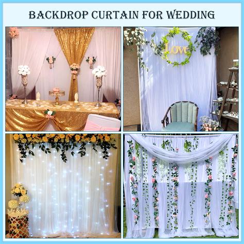 White Tulle Backdrop Curtain Sheer Backdrop Curtains for Parties Baby ...