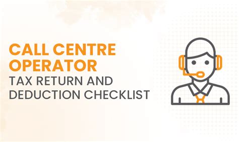 Call Center Operator Tax Return And Deduction Checklist