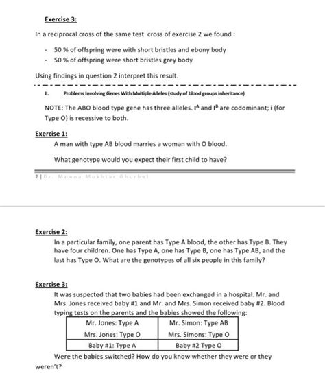 Solved Exercise 3: In a reciprocal cross of the same test | Chegg.com