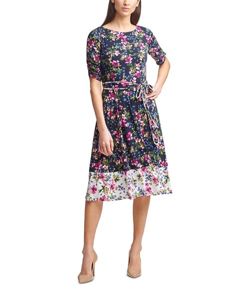 Jessica Howard Floral Print Jersey A Line Dress Macys