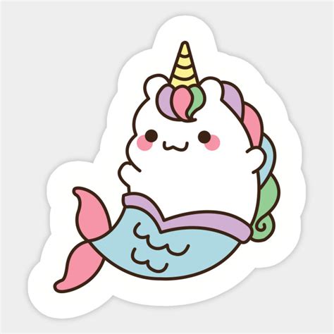 Unicorn Mermaid Unicorn Sticker Teepublic Cute Stickers