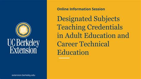 Designated Subjects Teaching Credentials In Adult Education And Career Technical Education Ppt