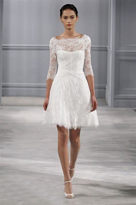 Short White Lace Wedding Dress