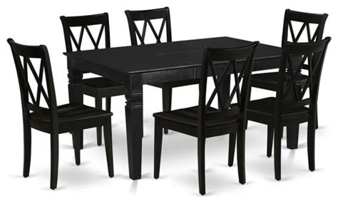 Atlin Designs Piece Wood Kitchen Table And Chair Set In Black