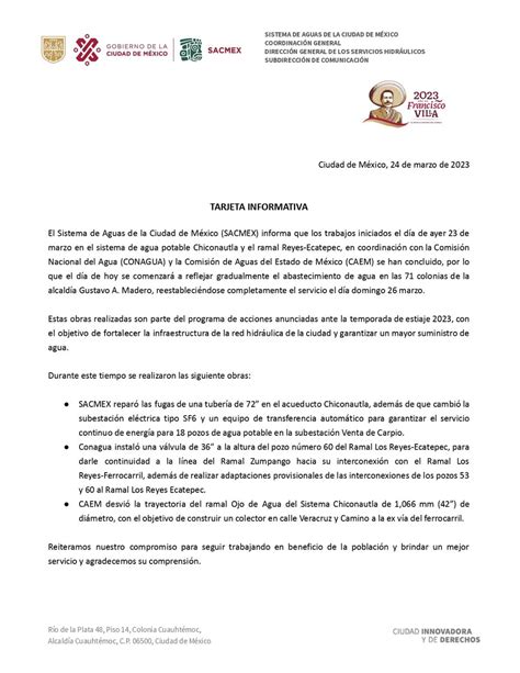 Sistema De Aguas De La Ciudad De M Xico On Twitter El Sistema De