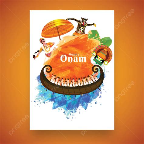 Illustrated Happy Onam Greeting Card Design For South Indian Festival Hot Sex Picture