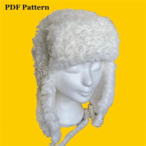 Y2k Slavic Style Ushankatrapper Hat Crochet Pdf Pattern Etsy