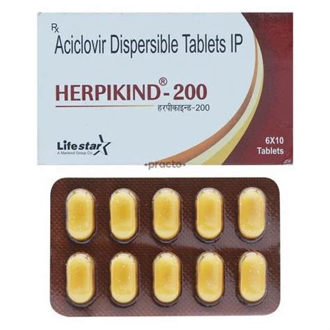 Acyclovir 200mg Herpikind 200 Tablet DT Aciclovir Tablets At Rs 76