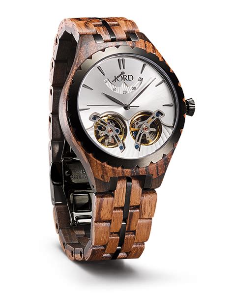 Meridian Argent Zebrawood Dark Sandalwood Mens Wood Watch By