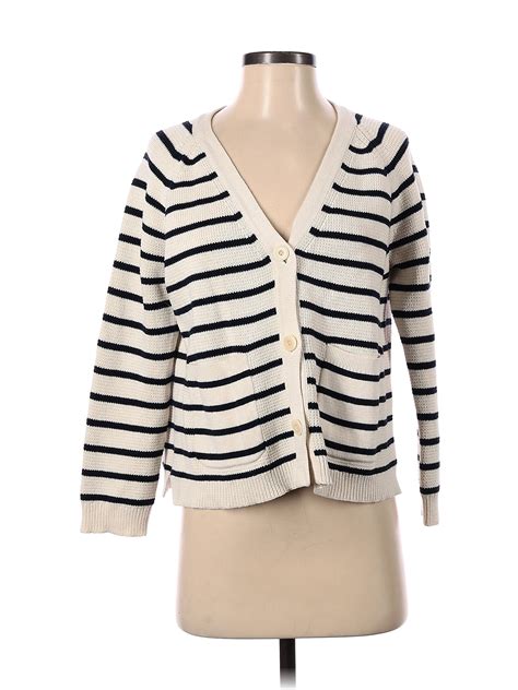 J Crew Color Block Stripes Ivory Cardigan Size S Off Thredup