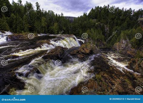 Aubrey Falls View In Ontario Canada Stock Image Image Of Forest