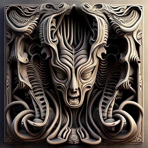 Giger Art 3d Model For Cnc Stl Max Obj