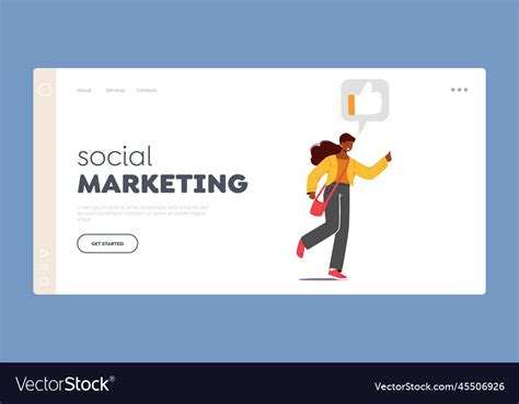 Social Marketing Landing Page Template Like Vector Image